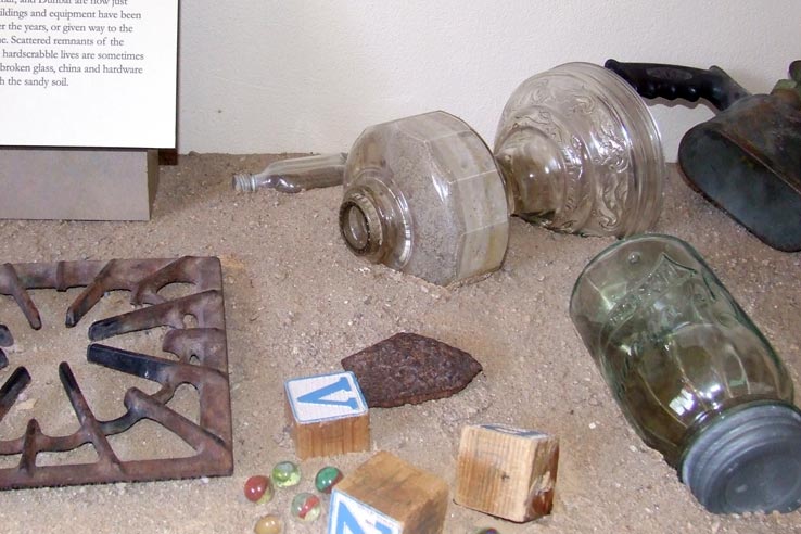 A various collection of items from past human societies.